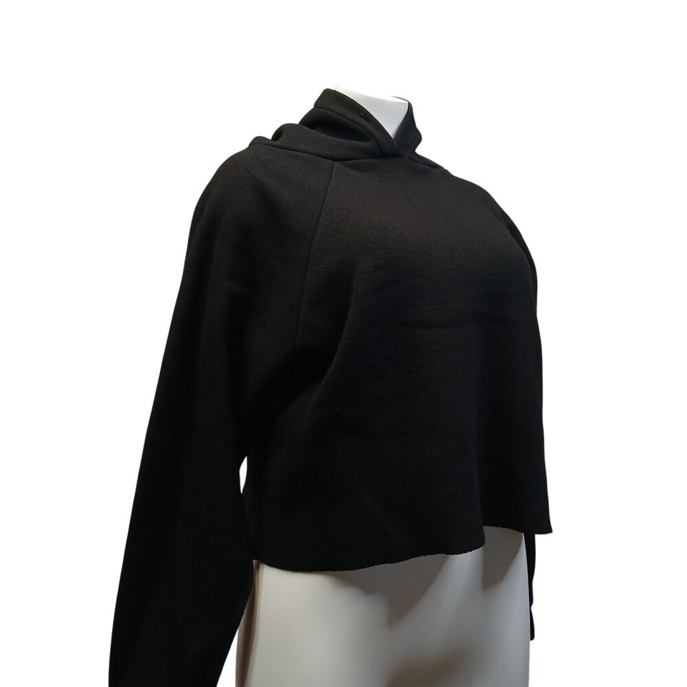 Subdued After Party Black Cropped Hoodie Sweatshirt Fleece One Size